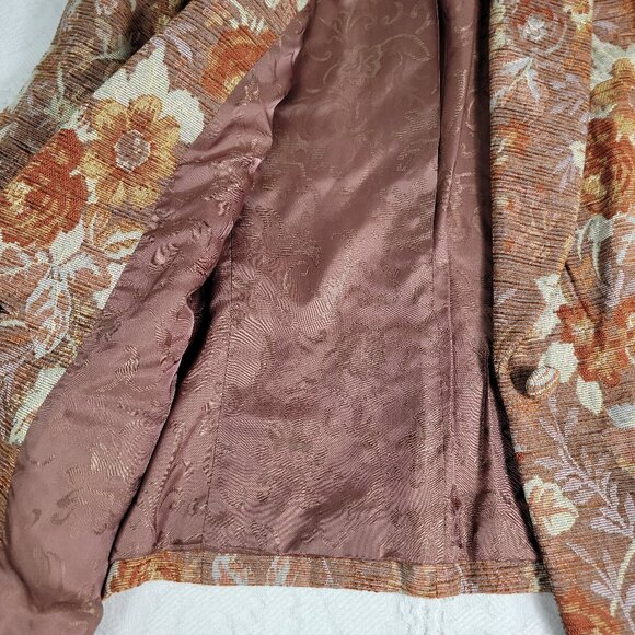 Valerie Stevens women's fall blazer textured autumn leaves one button Size 12 - Picture 8 of 12